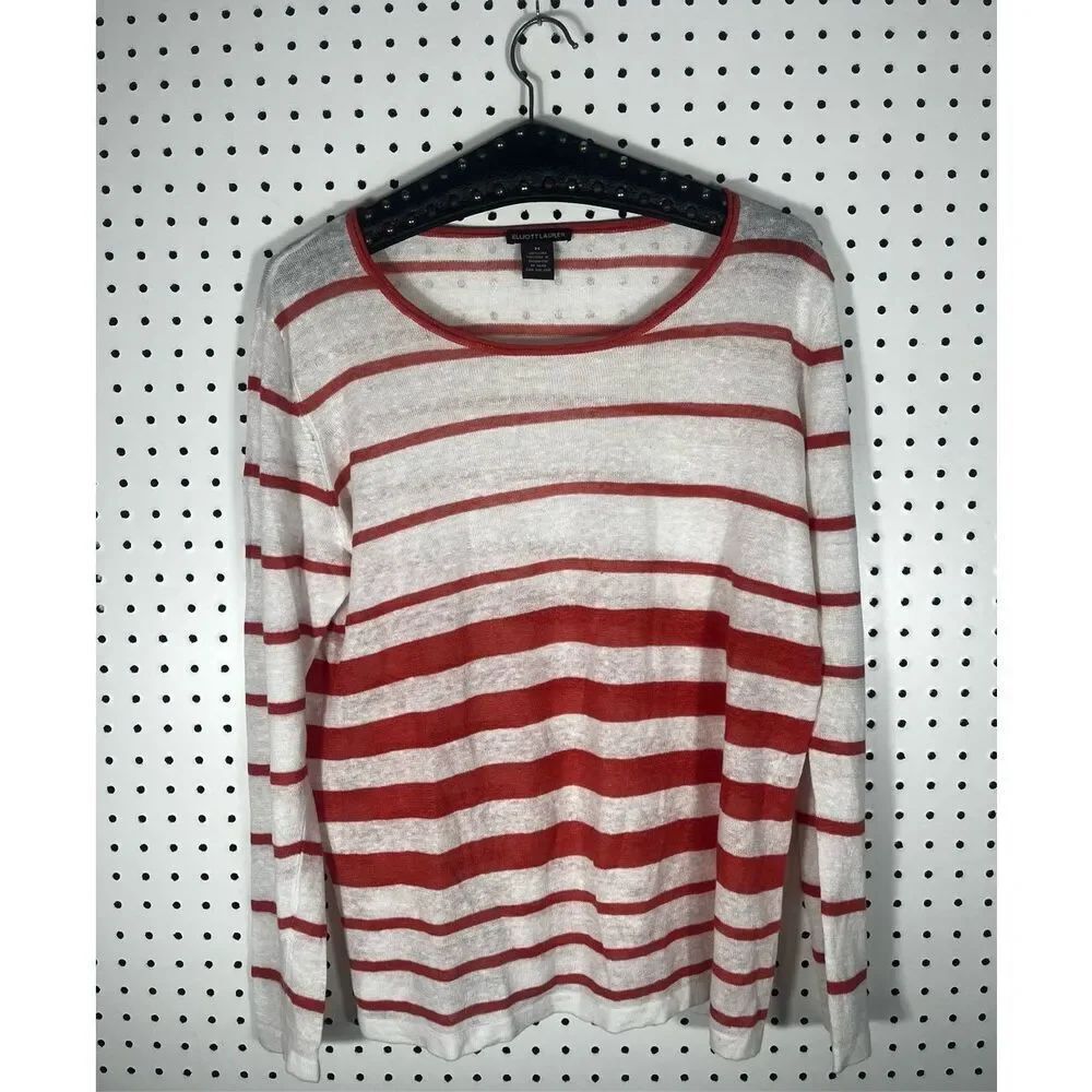 Elliott Lauren striped linen top size M